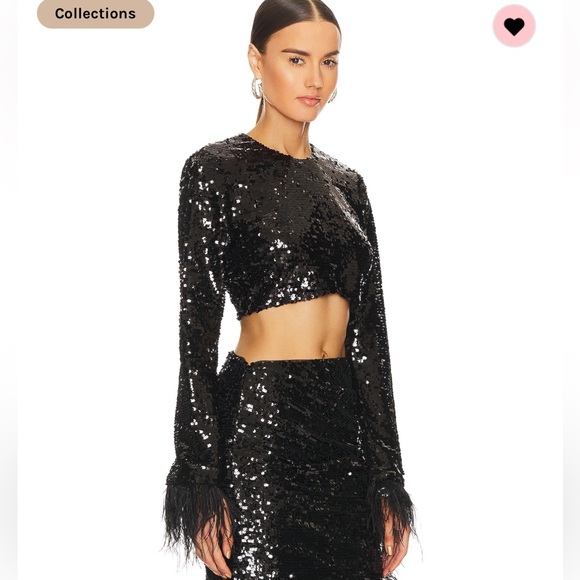 Allfos Black sequin gala top from revolve size small. Sold out online. - Picture 1 of 3